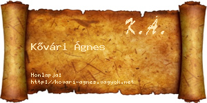 Kővári Ágnes névjegykártya